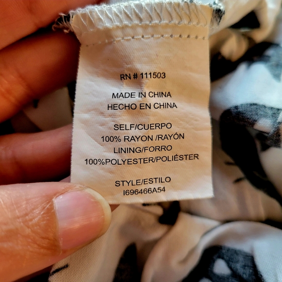 Black & White Cat Print Spaghetti Strap Mini Dress Juniors Size Large - Picture 2 of 7